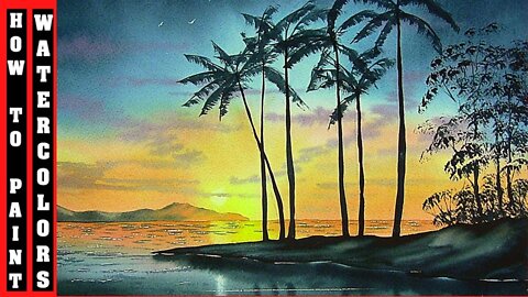 BE BOLD AND PAINT A STUNNING SUNSET IN WATERCOLORS