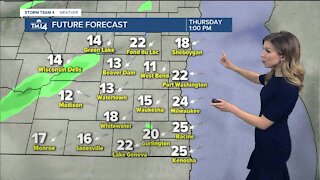 Rain showers move in Thursday afternoon
