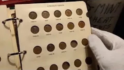 Searching through lots of wheat cents to fill my album.