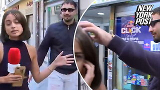 Man arrested for groping Spanish TV reporter while live on air