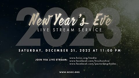 His Church 12/31/22 Saturday 11:00pm New Year's Eve Live with Pastor King Rhodes