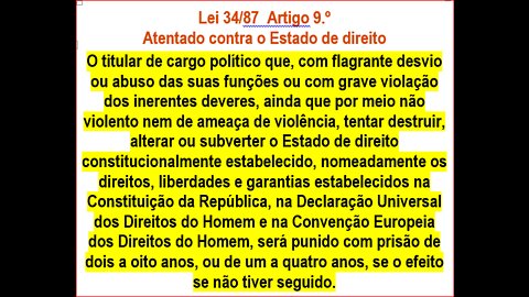 DEFENDE ESTADO DEMOCRÁTICO DE DIREITO USA LEI 34/87 politics-political