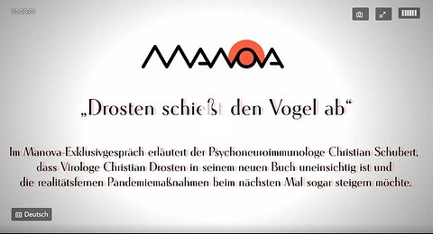 MANOVA im Gespräch:„Drosten schießt den Vogel ab“Christian Schubert-Walter v.Rossum