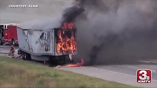 Semi Crash Fire on I-80
