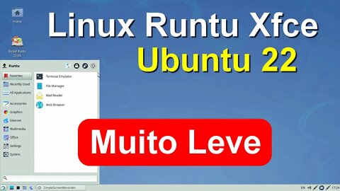 Runtu Xfce Linux Russo base Ubuntu LTS Enxuto, rápido, leve e estável. 9.3 no Distrowatch