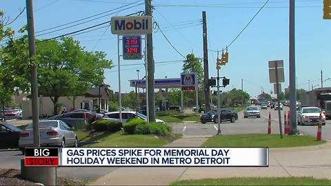 Gas prices high as metro Detroiters prepare for Memorial Day weekend
