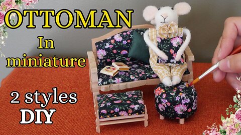 【DIY】Miniature Ottomans/ミニチュアオットマン ２種/Dollhouse furniture/ドルーハウス家具