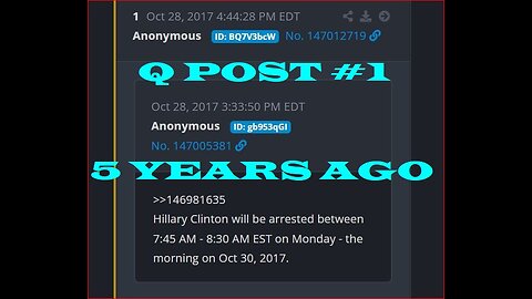 Q post #1 went off like a nuclear blast on deep state operatives 5 years ago today!