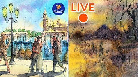 Live #13 - Line and Wash & Watercolour Workshop - Learn How to Draw and Paint Landscapes