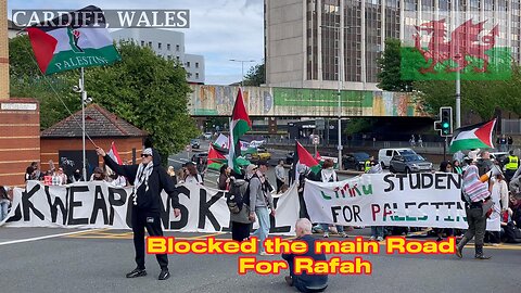 Protesters Blocked The Main Road in Cardiff, South Wales