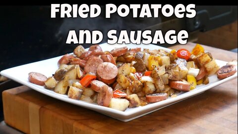 Fried Potatoes and Sausage on the Blackstone Griddle