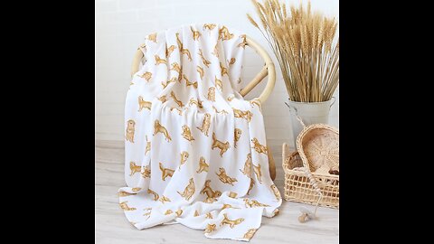 Bamboo Baby Blankets Newborn Golden Retriever Printed Couvertures