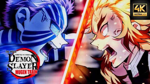 Rengoku vs Akaza Fight | Demon Slayer in 4K