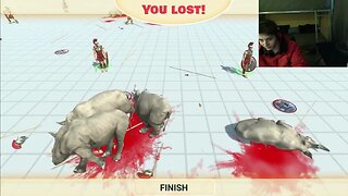 30 Spartan Warriors VS 10 Rhinoceroses In A Battle In Animal Revolt Battle Simulator With Commentary