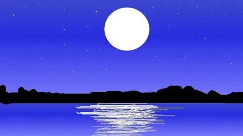 How to draw full moon night landscape in MS Paint