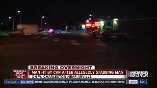 Stabbing suspect hit by car