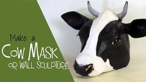 Paper Mache Cow Mask Made with Easy Pattern