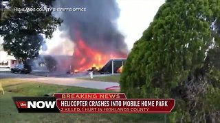 2 dead, 1 injured after helicopter crashes into mobile home park, setting homes on fire in Sebring