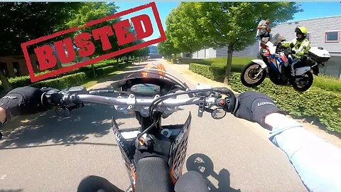 I DID A WHEELIE INFRONT OF A COP- SuperMotoValhalla -