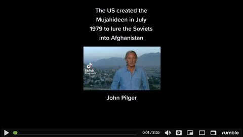 The US created the Mujahideen in July 1979 to lure the Soviets into Afghanistan - John Pilger