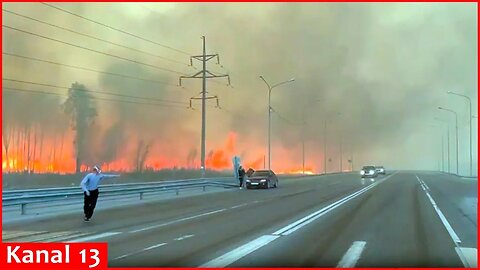 Images of powerful fire in Rostov and Krasnodar regions of Russia