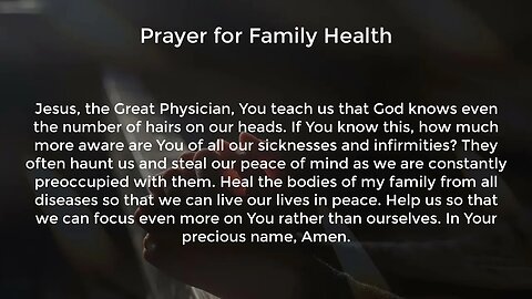 Prayer for Family Health (Prayer for Peace in the Home)