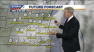 Chance of some sunshine Thursday with a high of 33