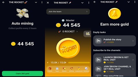 THE ROCKET | Tap2Earn Free $ROCKET Token | New Telegram Crypto Mining Bot