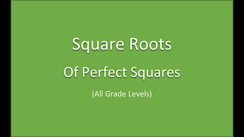 Math-Perfect Squares-Square Root calculations