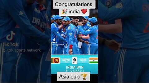 congratulations 👏🎉 india becoming Asia cup 🏆 champion 🔥 #cricket #sports #indianbatsman #kohli