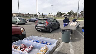 First day of food distribution during school closures
