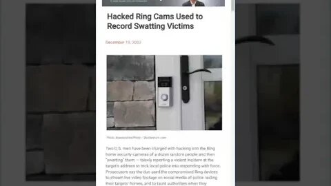 Hacked Ring Cameras Used For Swatting #hackingnews #cyberattack #cybersecurity #ringcamera #crypto