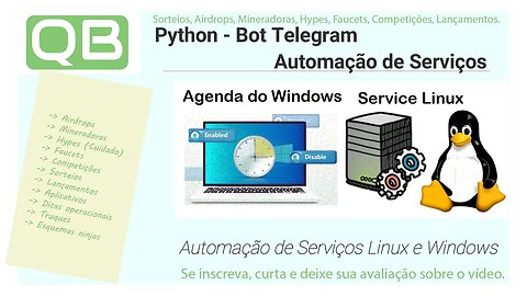 CanalQb - Python - Bots no Telegram: Automatização de serviços no Linux e Windows