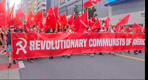 Communist Protesters March In The streets of Philadelphia
