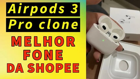 Airpods Pro clone fone de ouvido BT 5.0 Com Audio Função Popup Microfone + Gps o melhor da Shopee
