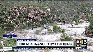 Effort underway to rescue hikers trapped by flash flood at Tanque Verde Falls near Tucson
