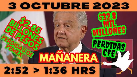 💩🐣👶 AMLITO | Mañanera *Martes 3 de Octubre 2023* | El gansito veloz 2:52 a 1:36.