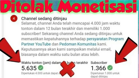 PENINJAUAN MONETISASI YOUTUBE LEBIH DARI 2 HARI LDITOLAK DGN ALASAN REUSED CONTENT PDHL ORIGINAL!!