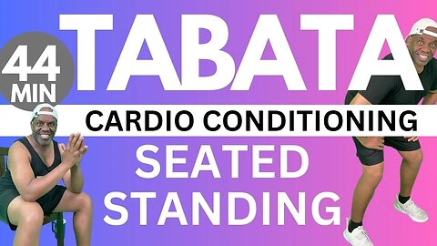 High-Energy Seated Tabata Cardio Conditioning Exercise Workout + Abs | 44 Min | Try It Standing!