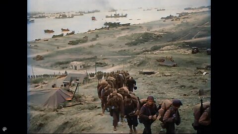 D-day footage in color