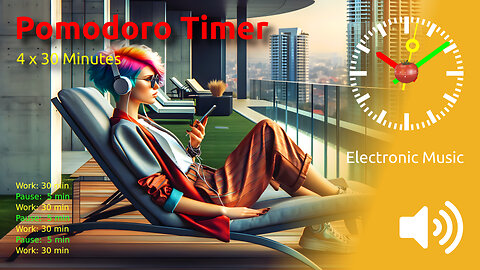 🍅 ⏰ 4 x 30min ~ Pomodoro Meets Electronic Beats: Boost Your Productivity!