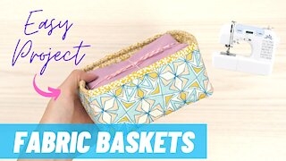 Cute Quilted Fabric Baskets 🧵 Watch Me Sew