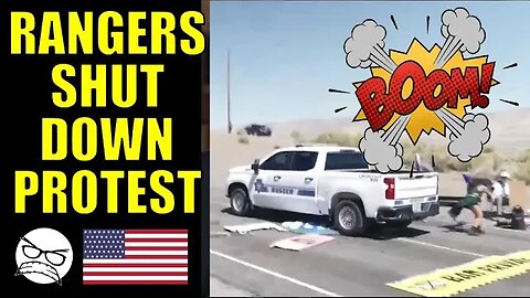 All clips: Climate protestors shut down Burning Man, Rangers break through their barricade.