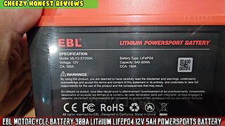 EBL Motorcycle Battery 300A Lithium LiFePO4 12V 5Ah, ATV, UTV, Jet Ski, Quad, Lawn Mower, Tractor
