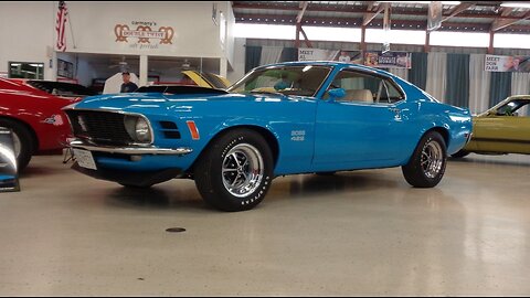 1970 Ford Boss Mustang in Grabber Blue & 429 Engine Sound on My Car Story with Lou Costabile