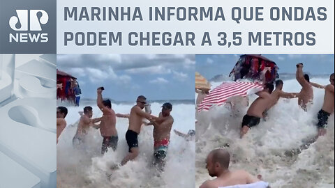 Ressacas atingem praias e assustam banhistas no RJ