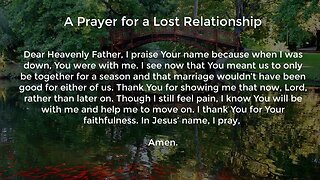 A Prayer for a Lost Relationship (Prayer for Moving on and Letting Go)