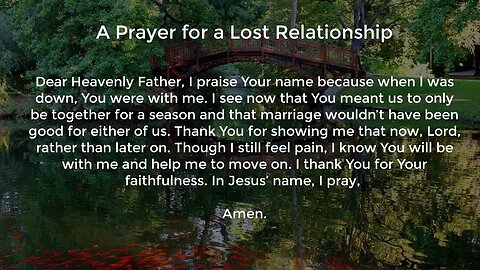 A Prayer for a Lost Relationship (Prayer for Moving on and Letting Go)