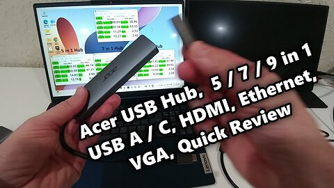 Acer USB Hub Review: 5/7/9 in 1 - USB A/C, HDMI, Ethernet, VGA | With Speed Test!