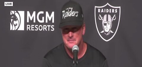 Coach Gruden responds to mask criticism during Vegas home opener